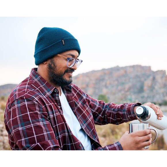 🆕 Women Blue Knit Beanie Hat Acrylic Winter Soft Wearing Warm Ski Unisex Cuffed - Picture 5 of 6